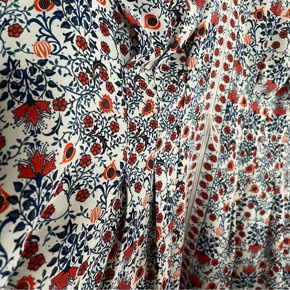 Max Studio BoHo Floral Kimono Tie Waist Top V-Neck Long Sleeve Size X - Picture 7 of 12
